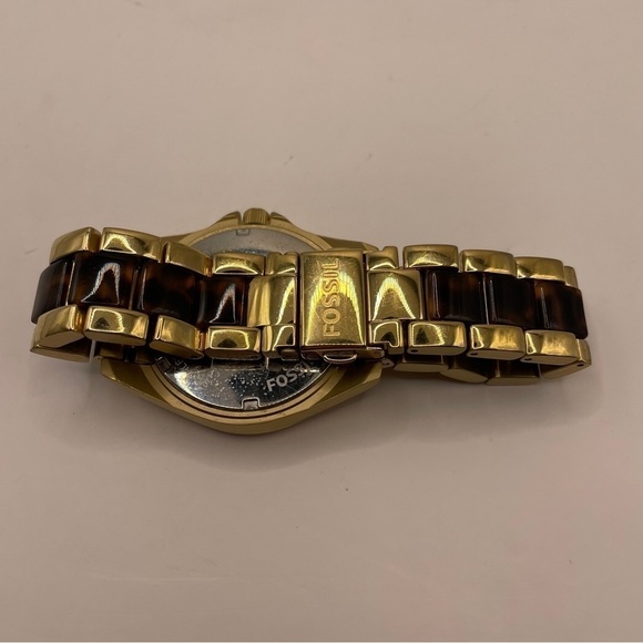 Fossil Ladies Riley wristwatch golden analog multi-dial w/ crystals